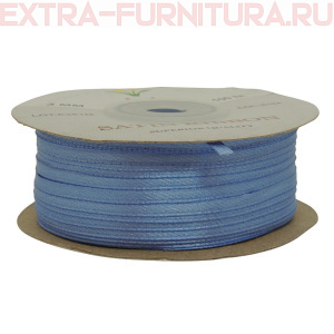 Лента атласная  3 мм  цв.184 темно-голубой рул.100м