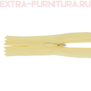 Молния потайная  № 3, 20 см, цв. 106 кремовый п/э пл.9,3 гр/м