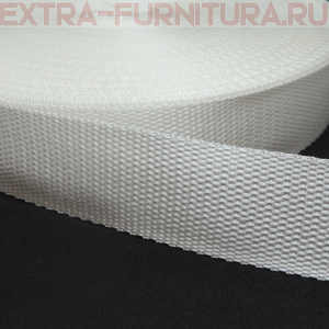 Стропа шир.40мм, цв. белый, уп.50м, пл. 15,4 гр/м