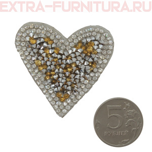 Термоаппликация арт. ТАС 108 Сердце бежевое