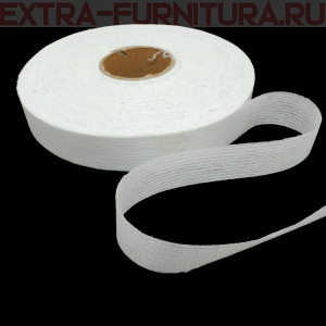 Лента нитепрошивная клеевая, по долевой, арт.4720W шир. 20 мм цв.белый ,уп. 100 м