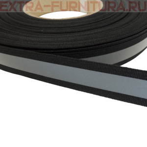 Стропа светоотражающая TBY отр.R200-280 шир.20мм, арт.SV.ST20b цв. черный уп.50м