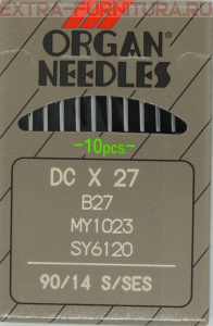 Иглы Organ высокоскоростн.оверлок (DC*27/90 SES) для ПШМ № 90/14 SES, уп.10шт.