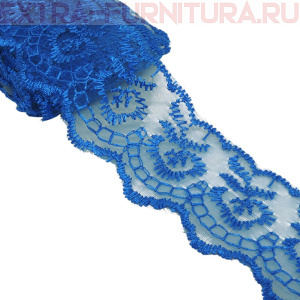 Кружево ш 3,5 см, цв.василек (10 ярдов)