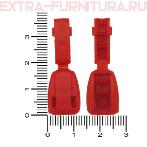 Концевик защёлкивающийся, цв. красный  (уп.500шт.)