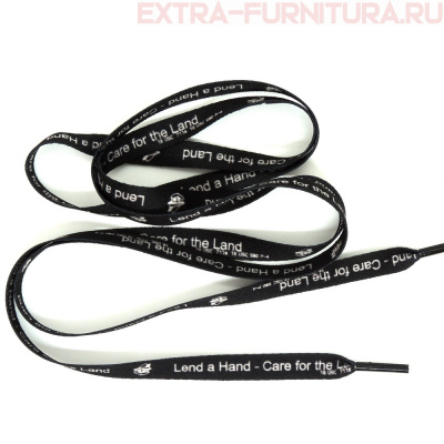 Шнурки плоские 130см, шир.10мм, Lead a Hand, цв.черный