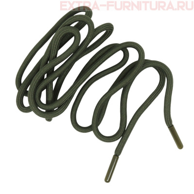 Шнурки круглые 150см, шир.6мм, цв.327 хаки светлый, пласт.наконечник, уп.100шт