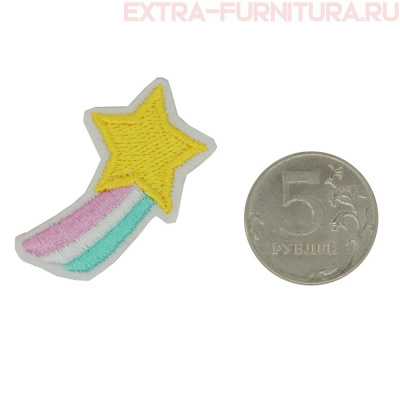 Термоаппликация Звезда с радугой маленькая