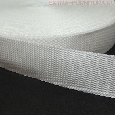 Стропа шир.40мм, цв. белый, уп.50м, пл. 15,4 гр/м